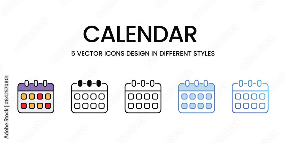 Calendar icons vector set stock illustration. Calendar icons vector set stock illustration.