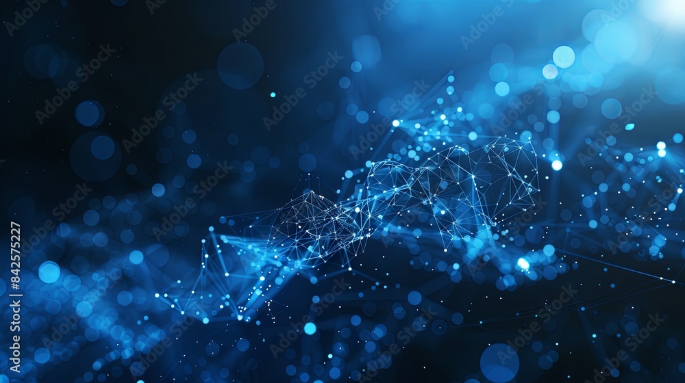 Abstract futuristic - technology with polygonal shapes on dark blue background Abstract futuristic - technology with polygonal shapes on dark blue background