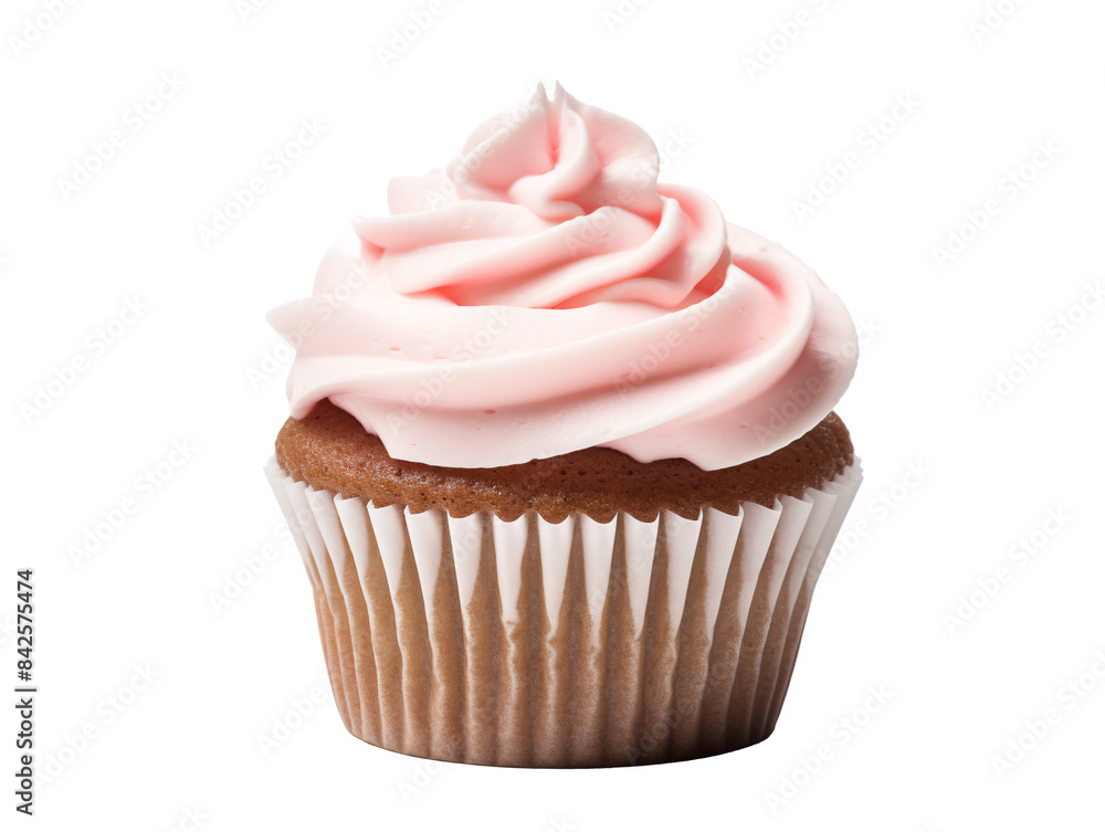 a cupcake with pink frosting a cupcake with pink frosting