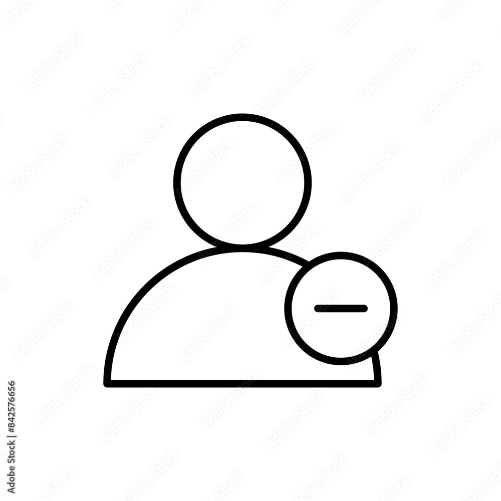 Delete profile outline icons, minimalist vector illustration ,simple transparent graphic element .Isolated on white background Delete profile outline icons, minimalist vector illustration ,simple transparent graphic element .Isolated on white background