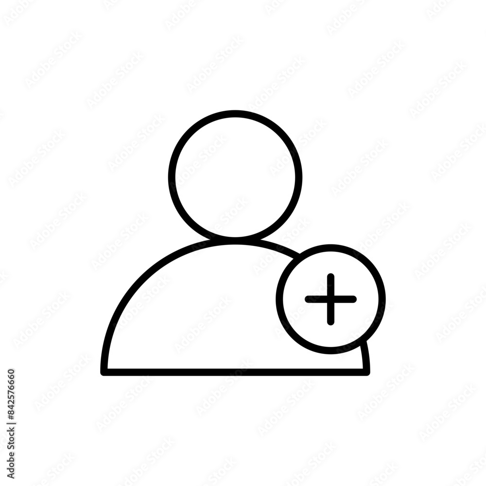 Add profile outline icons, minimalist vector illustration ,simple transparent graphic element .Isolated on white background Add profile outline icons, minimalist vector illustration ,simple transparent graphic element .Isolated on white background