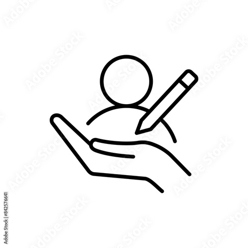 Edit profile outline icons, minimalist vector illustration ,simple transparent graphic element .Isolated on white background