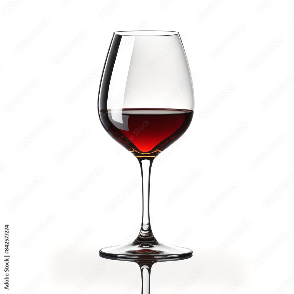 Elegant red wine glass on white background Elegant red wine glass on white background