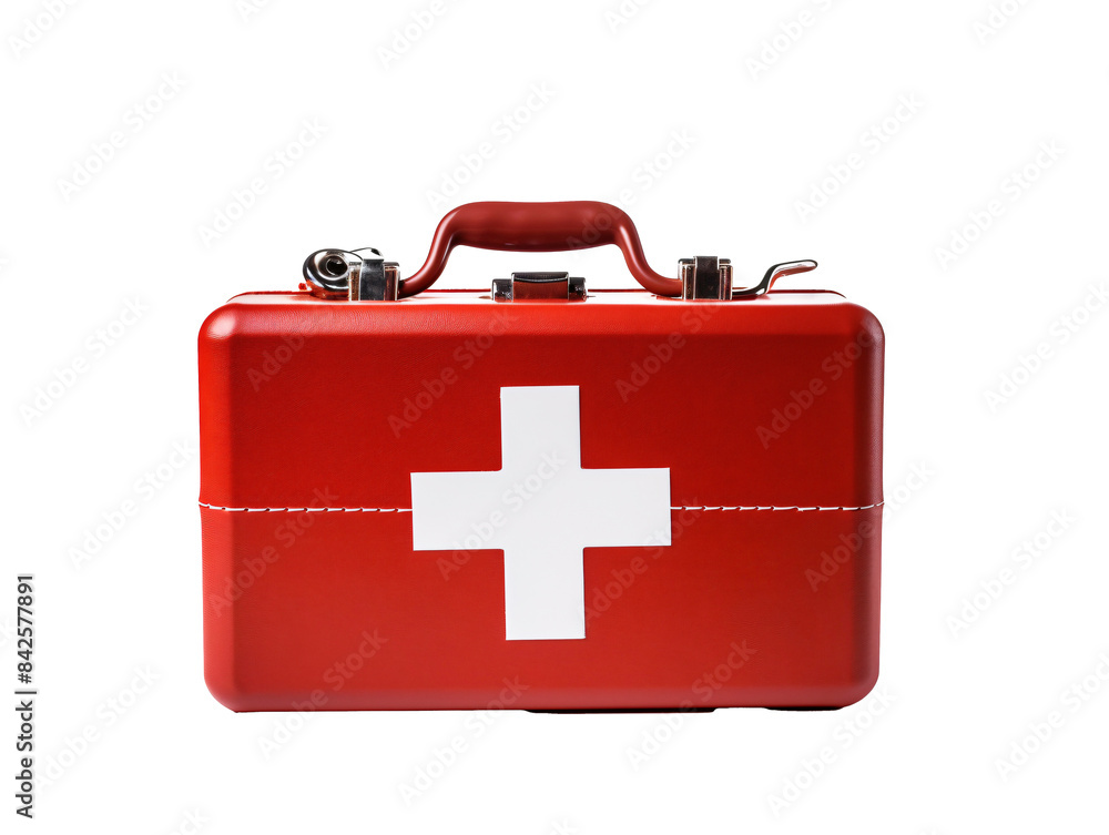 a red first aid kit with a white cross on it a red first aid kit with a white cross on it