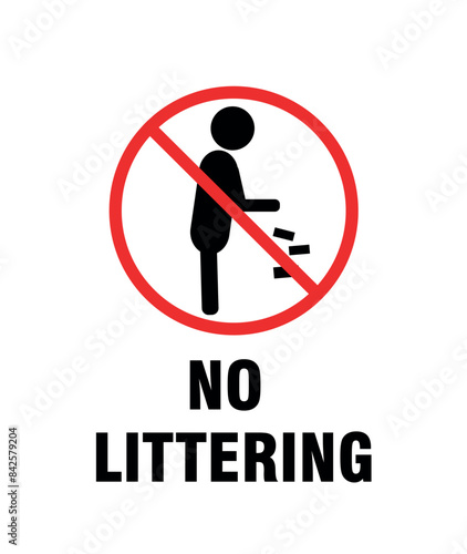 No Littering Sign Vector Illustration - High-Quality Design Isolated on White Background