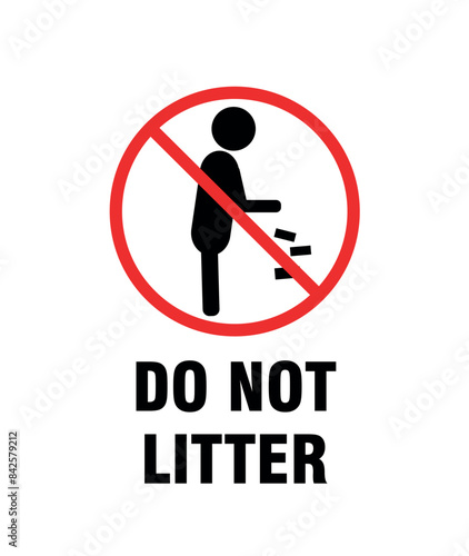 Do Not Litter Sign Vector Illustration - High-Quality Design Isolated on White Background