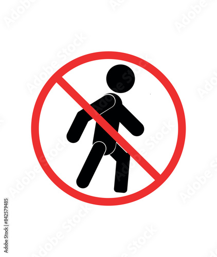 No Entry Sign Vector Illustration - High-Quality Design Isolated on White Background