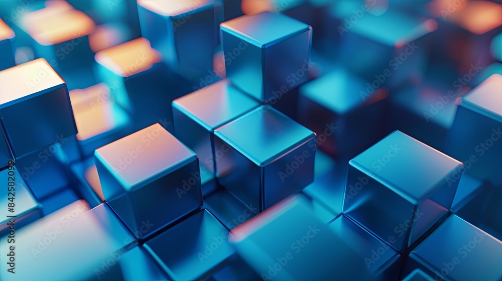 Innovative tech background with perfectly arranged glossy blocks Innovative tech background with perfectly arranged glossy blocks