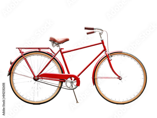 a red bicycle with a white background photo