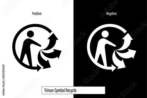Triman Symbol Recycle Positive & Negative