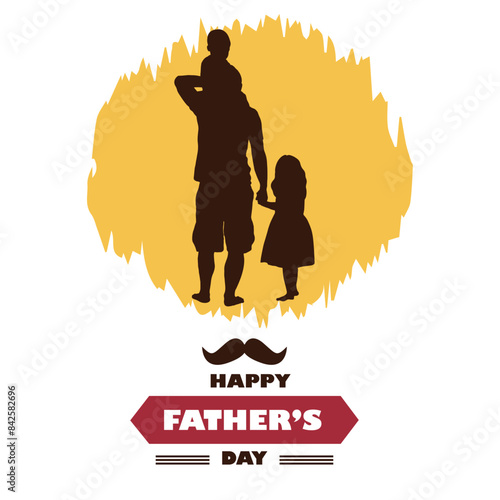 Wallpaper Mural Happy Father's Day Greeting Card Design. Happy Father's Day typography design, hand drawn lettering. Happy fathers day with crown, mustache, hearts, and bow tie animation international Father's Day.  Torontodigital.ca