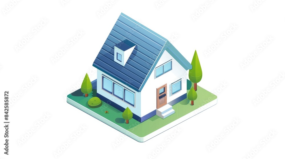 Isometric smart house icon for web design beautifully isolated on a white background Isometric smart house icon for web design beautifully isolated on a white background