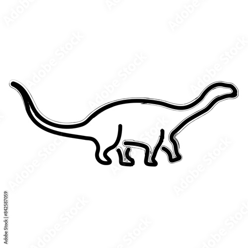 diplodocus brush strokes on a white background. Vector illustration.