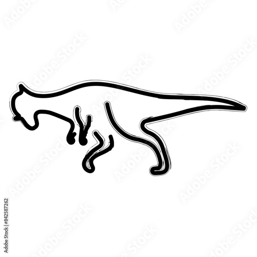 pachycephalosaurus brush strokes on a white background. Vector illustration. photo