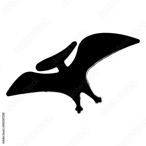pterodactyl brush strokes on a white background. Vector illustration.