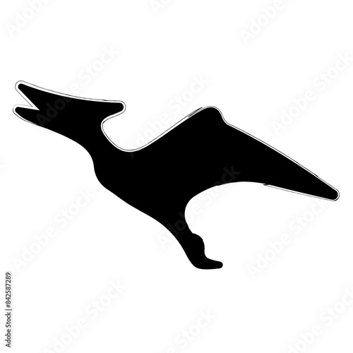 pterodactyl brush strokes on a white background. Vector illustration.