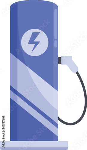 Modern electric vehicle charging station supplying power, promoting sustainable and eco friendly transportation