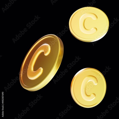 coin 3D Animation Render Rotate