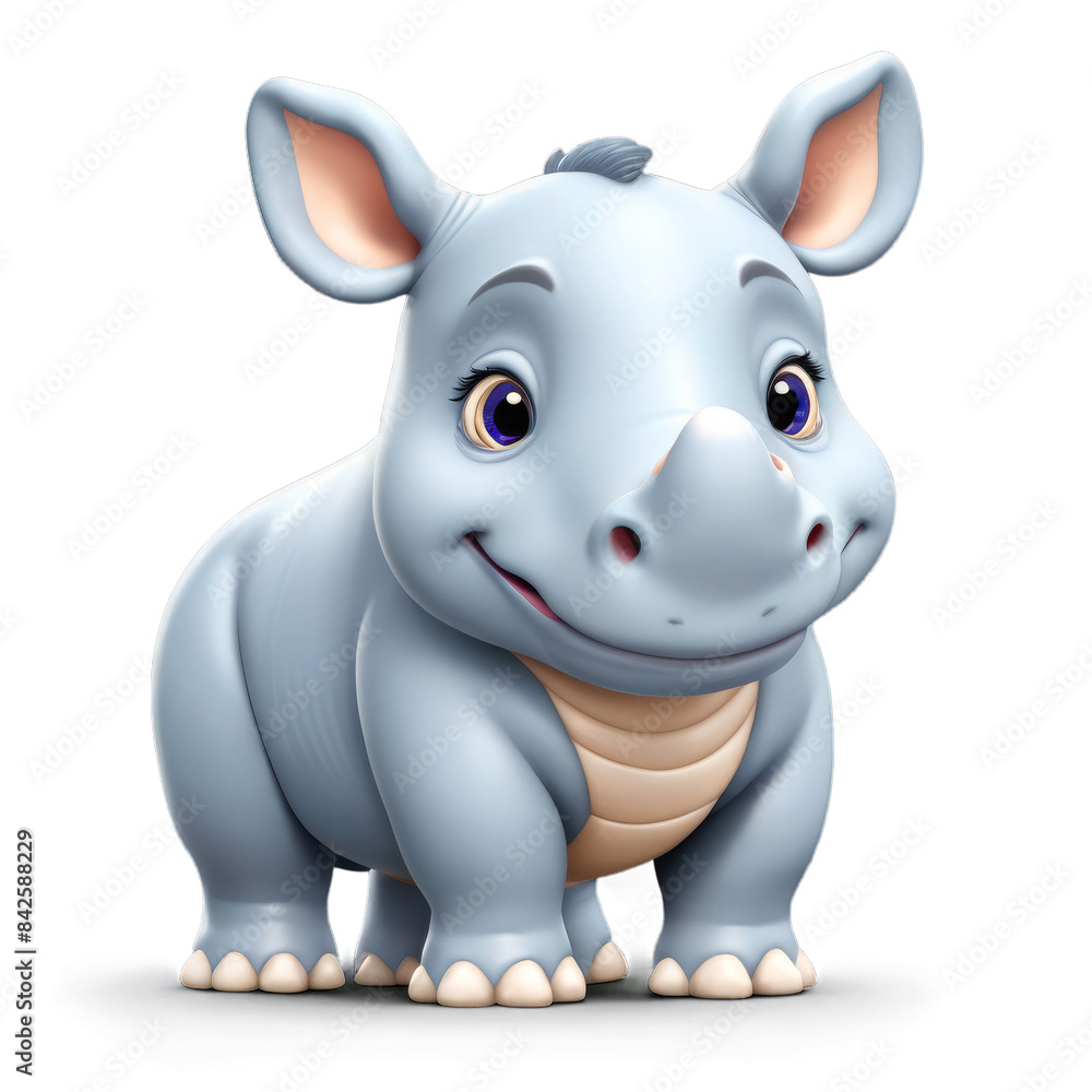 3d illustration of cute rhino icon 3d illustration of cute rhino icon