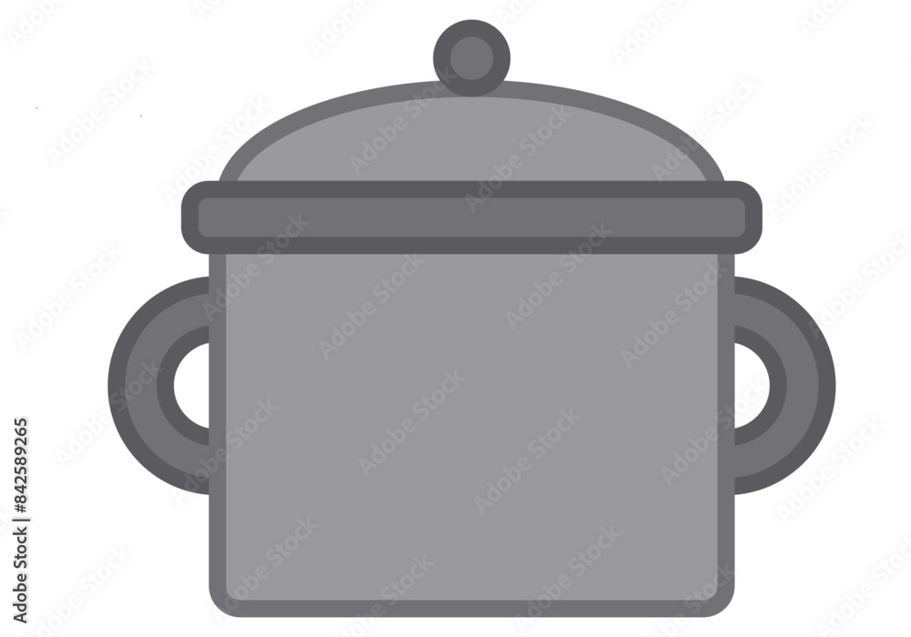 Cazuela o cazo gris en fondo blanco Cazuela o cazo gris en fondo blanco