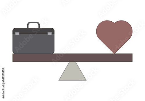 Balanza en equilibrio entre trabajo y vida