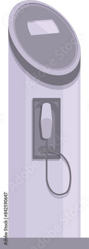 Electric car charging station supplying power to a modern electric vehicle