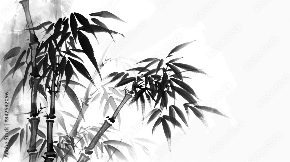 Obraz premium Tranquil Bamboo Forest in Monochrome