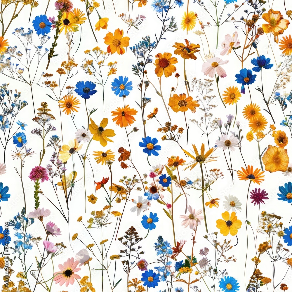 pressed flower colorful pattern texture wallpaper on white background, ai pressed flower colorful pattern texture wallpaper on white background, ai