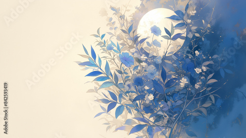 illustration of leaves back...