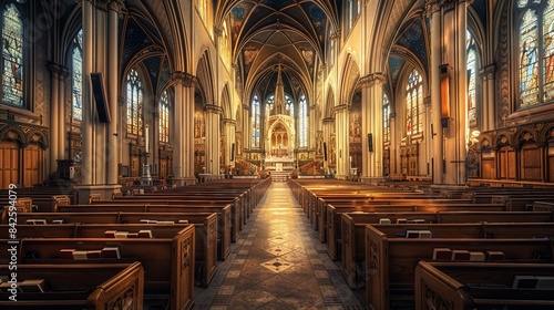 The quiet elegance of historic church and cathedral. AI generate illustration