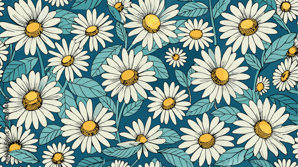 seamless pattern of a daisy flower seamless pattern of a daisy flower