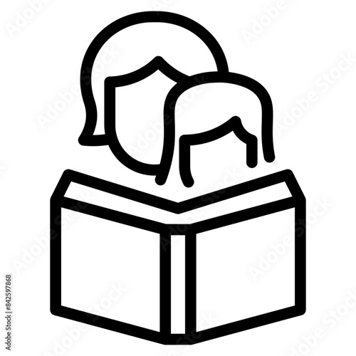 Story telling icon symbol sign from modern reading collection in line style for mobile concept and web apps design. Education and book related vector line icon.