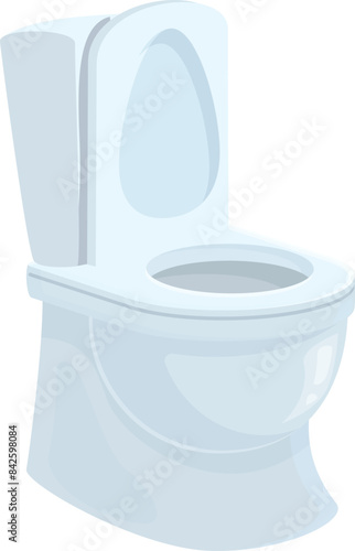 Modern white toilet bowl is standing on a white background, ready for use in a clean and functional bathroom