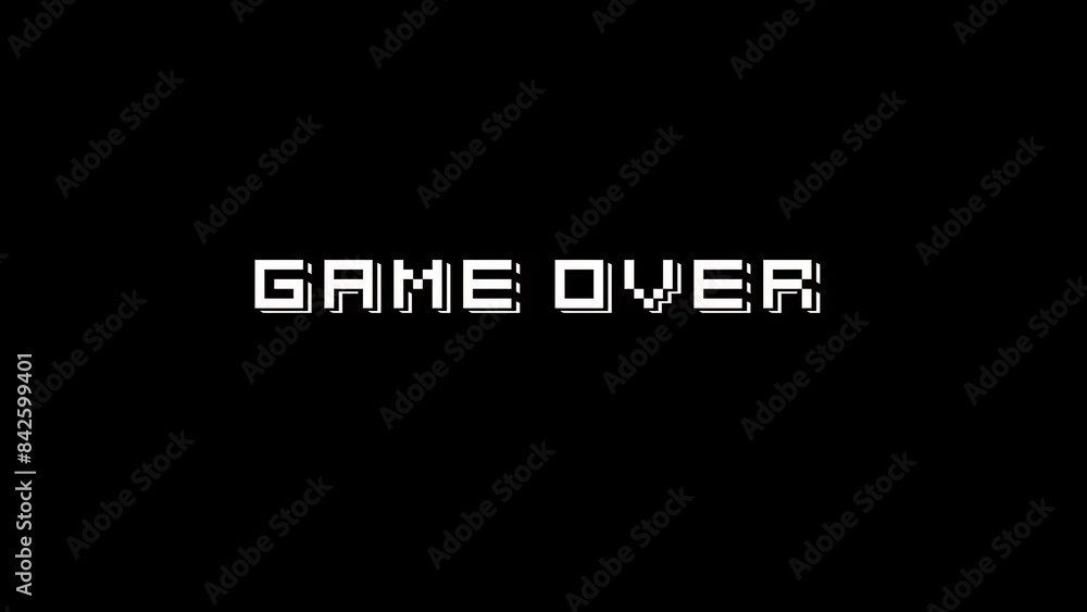 Retro Game Over Text on Black Background Retro Game Over Text on Black Background
