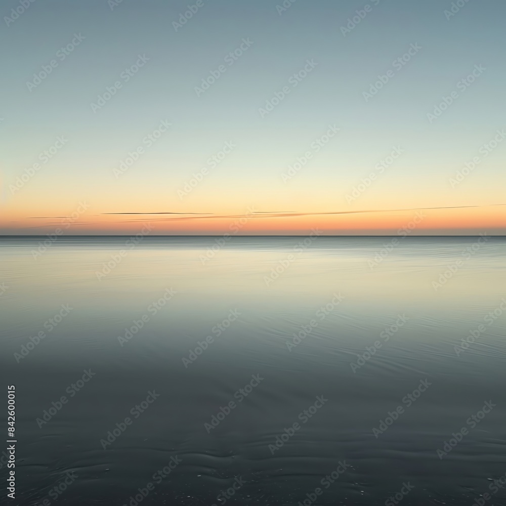 Minimal sunrise, horizon line, wide angle, warm hues for a peaceful background Minimal sunrise, horizon line, wide angle, warm hues for a peaceful background