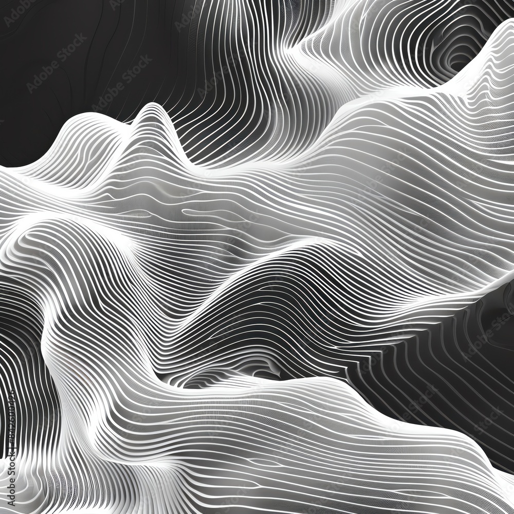 Abstract line art, wide canvas, black and white, sleek for modern background Abstract line art, wide canvas, black and white, sleek for modern background