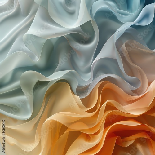 Abstract minimal art, soft curves, wide frame, muted colors for artistic background