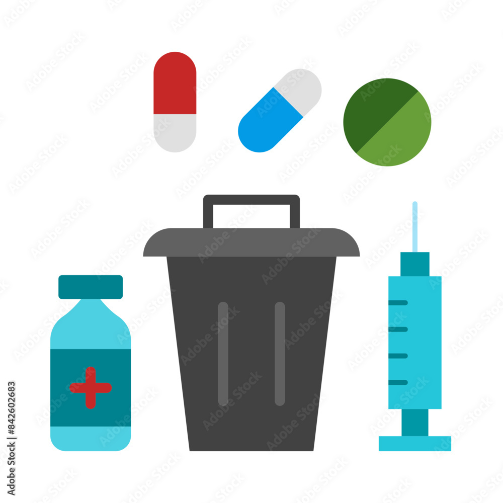 Biomedical waste Flat Icon
