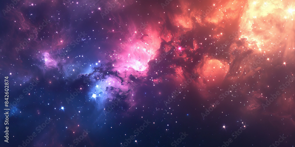 Naklejka premium Nebula Noir: Mysteries in the Dark Depths of Space - Explore the darker side of the galaxy as space detectives uncover hidden agendas and dangerous 