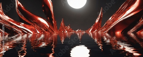 Wallpaper Mural arafed image of a full moon reflecting in a body of water Torontodigital.ca