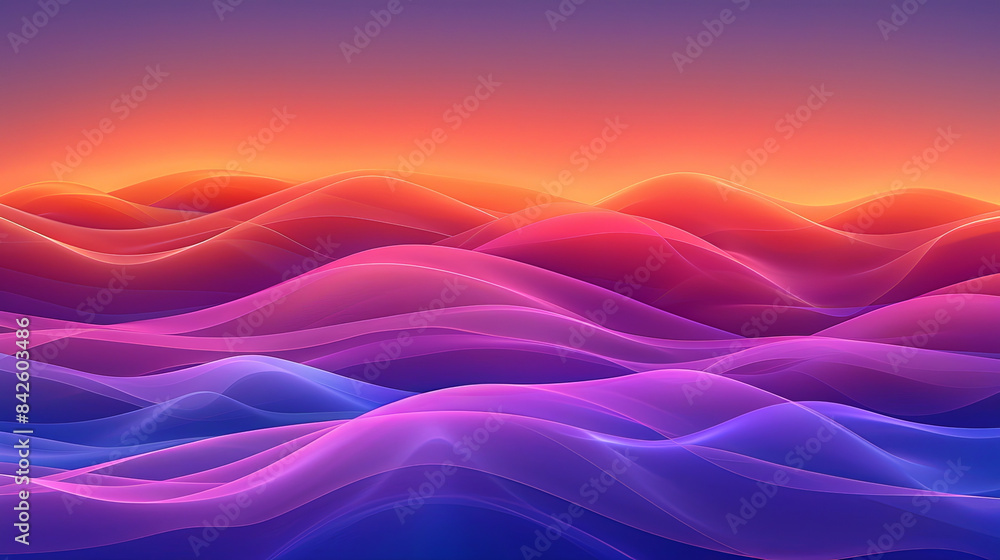 A colorful wave with a purple and blue background A colorful wave with a purple and blue background