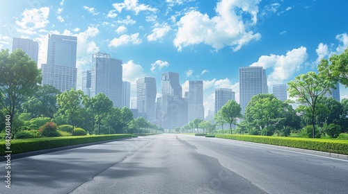 High quality  real  realistic  simple background blue sky      Urban development      Road surface extension      science and technology       