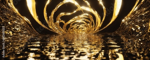 Wallpaper Mural a close up of a gold tunnel with a reflection in the water Torontodigital.ca