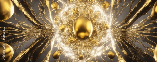 Wallpaper Mural a close up of a golden egg surrounded by golden balls Torontodigital.ca