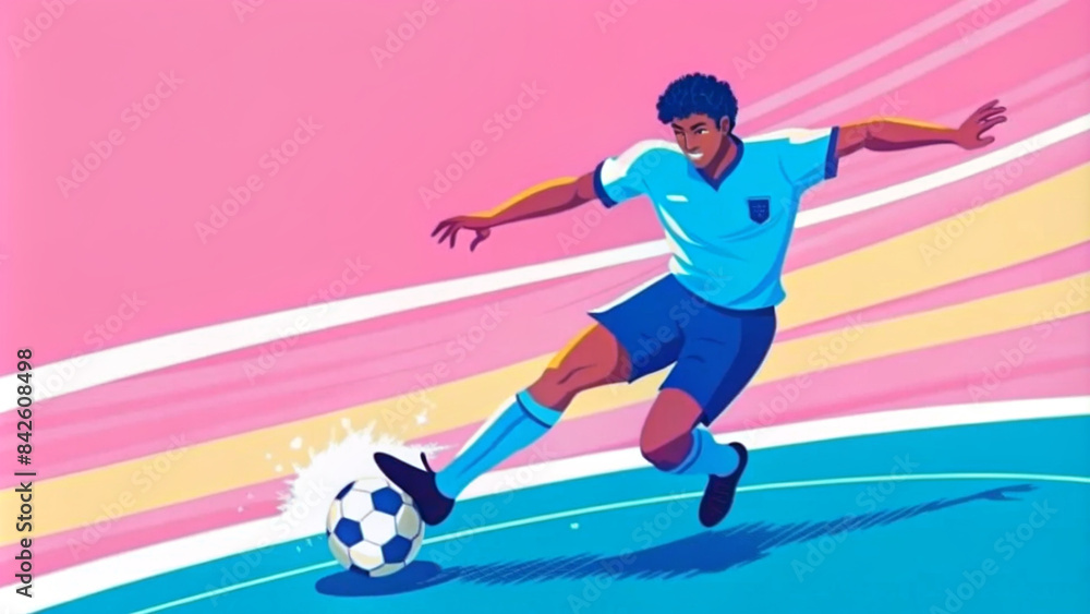 Obraz premium soccer player kicking a ball during a football match