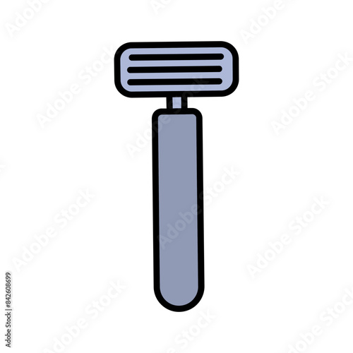 Razor icon. Grey razor, shaving, grooming, hygiene, personal care, beard, hair removal, clean, sharp, blade.