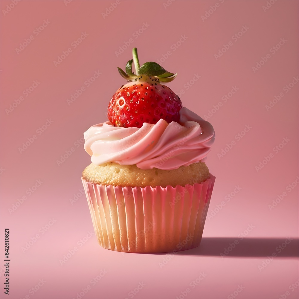 A creative delicious strawberry creme Cupcake A creative delicious strawberry creme Cupcake
