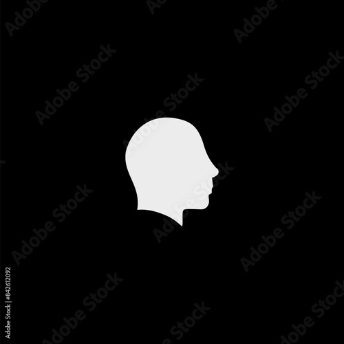 Man head icon Image. Man head icon  isolated on black background