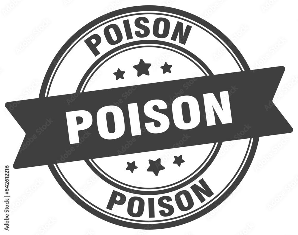 Fototapeta premium poison stamp. poison label on transparent background. round sign