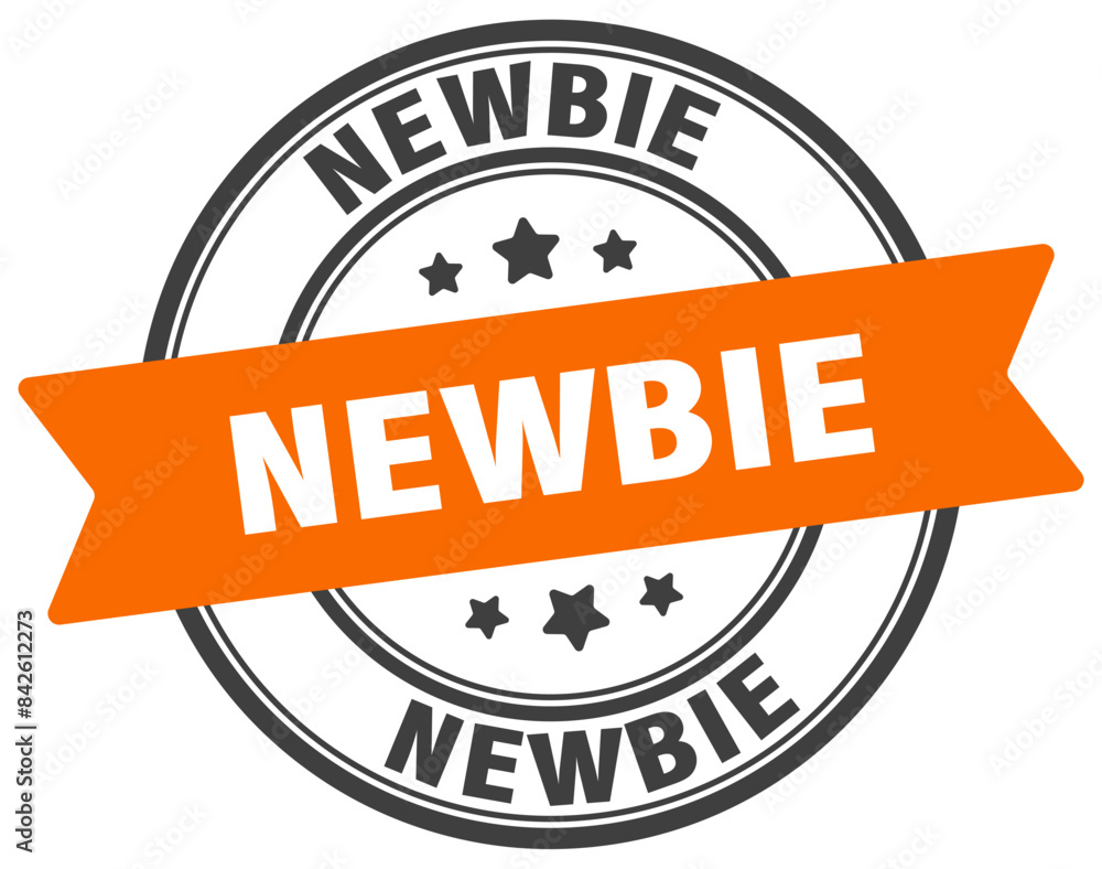 Fototapeta premium newbie stamp. newbie label on transparent background. round sign